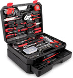 KINGTOOL Home Tool Set Kit - 286 PCS Home Auto Repair Tool Kit with Rolling Tool Box, Mechanic Tool Sets with 21V Max Cordless Power drill, Perfect for Homeowner, Diyer, Handyman