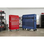 2025 56 in. W x 22 in. D Heavy Duty 23-Drawer Combination Rolling Tool Chest and Top Tool Cabinet Set in Matte Blue