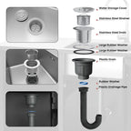 AECOJOY Stainless Steel Outdoor Kitchen Sink with Hose Hookup and Grill Prep Table Island Cabinets