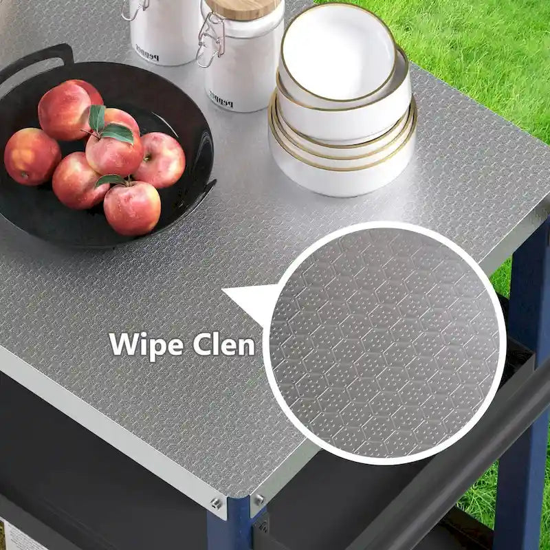 Portable Kitchen Island Grill Cart for Patios