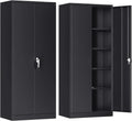 Atripark Metal Storage Cabinet with Lock, 72" Lockable Garage Tool Cabinet with Doors