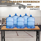 HABUTWAY Height Adjustable Workbench 48" 2000 Lbs Capacity Oak Wood Work Station