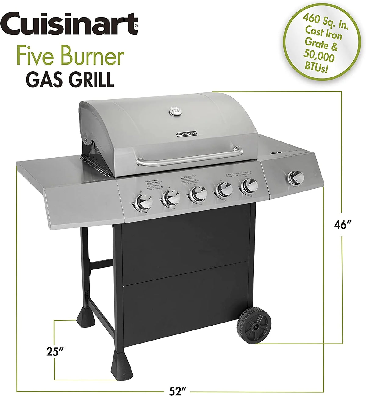CGG-8500 Five-Burner Gas Grill with Side Burner