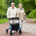 Foldable Rolling Rollator Walker With Seat, 9.5 Inch Pneumatic Wheels