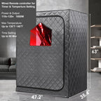Portable 2-Person Infrared Sauna Tent With 2 Foldable Chairs, Remote Control, 1600 Watt, 140 Fahrenheit