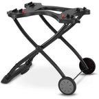 Weber Q1200 Liquid Propane Grill (Titanium) with Portable Cart Bundle