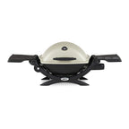 Weber Q1200 Liquid Propane Grill (Titanium) with Portable Cart Bundle
