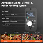 Portable Wood Pellet Grill and Smoker,Electric Outdoor 8 in 1 Tabletop Grills for RV Camping Tailgating RV Cooking BBQ, Intelligent Temperature Control and Superheated Steam Technology