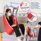 EZ Assistive Patient Lift Sling With Divided Leg, Red, Large, 500 lb Capacity