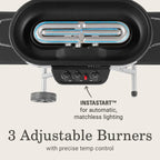 RoadTrip 285 Portable Stand-Up Propane Grill with 3 Adjustable Burners & Instastart Ignition, 20,000 BTUs of Power for Outdoor Cooking, Camping, Tailgating, Grilling, BBQs, & More