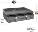 Blackstone 1666 22” Tabletop Griddle with Stainless Steel Faceplate, Powder Coated Steel, Black