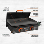 Blackstone Adventure Ready 22′′ Propane Griddle Gift Bundle, Black – Includes Griddle, Hardcover, Carry Bag, 24,000 BTU Burners, Rear Grease System