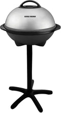 George Foreman Indoor/Outdoor Electric Patio Grill, Apartment Approved, 15-Serving, Removable Stand, Black
