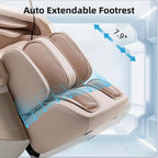 MassaMAX 4D Full Body Massage Chair With Auto Footrest, SL Track, Zero Gravity, Heating, Golden - MT339