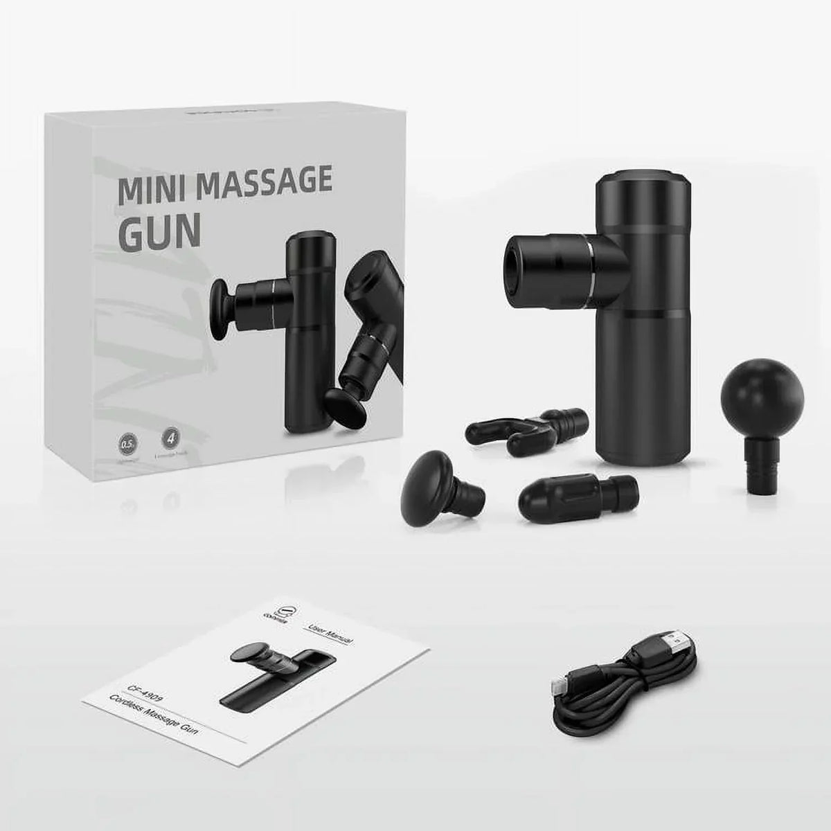 Comfier Mini Deep Tissue Massage Gun With 4 Heads And USB Charging