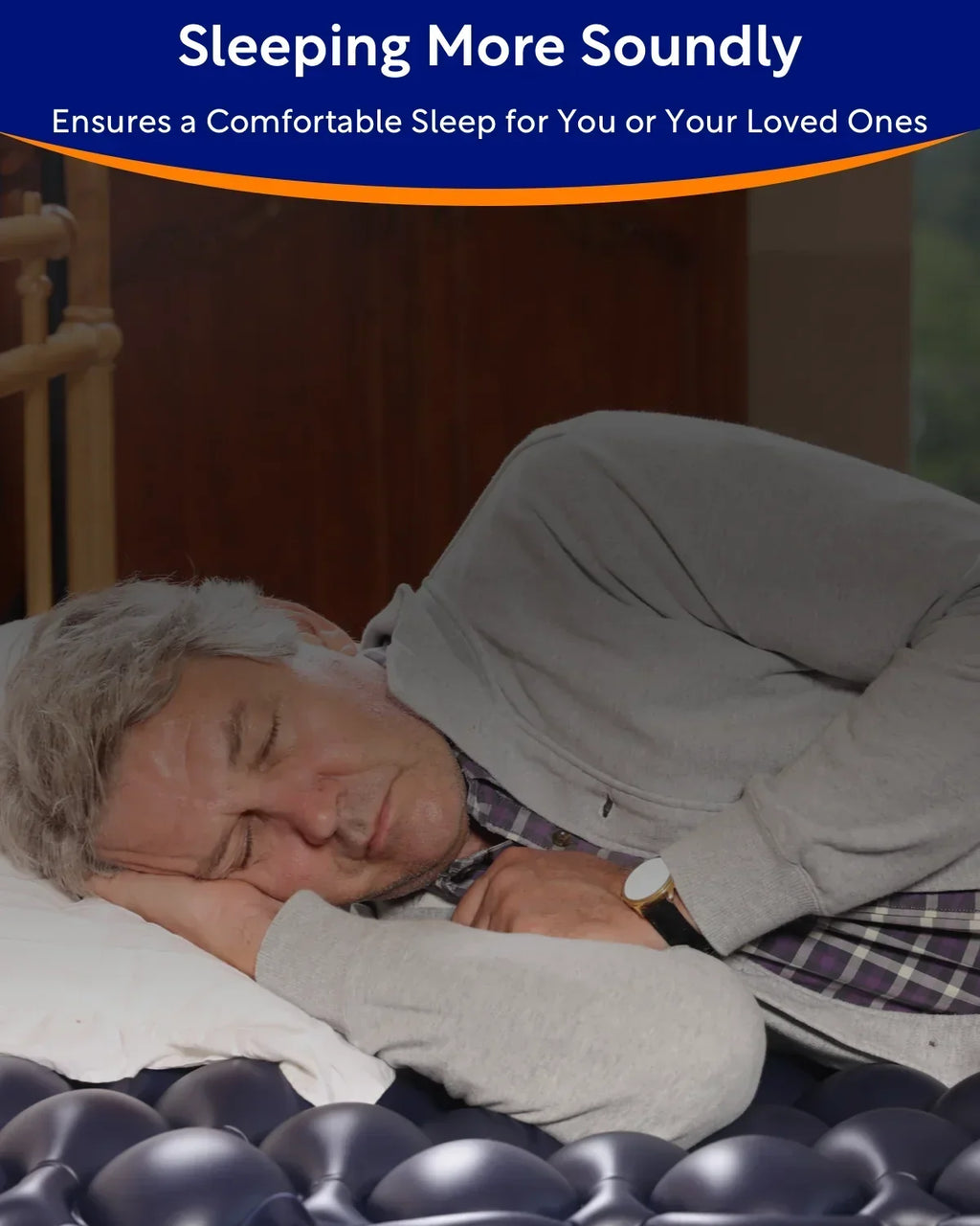 VOCIC Alternating Air Pressure Mattress Pad, Blue, 89"X38"X3", Vinyl - S34