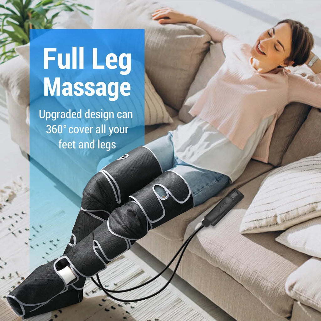 Comfier Air Compression Leg Massager With Heat, 19 Inches Calf / 27 Inches Thigh