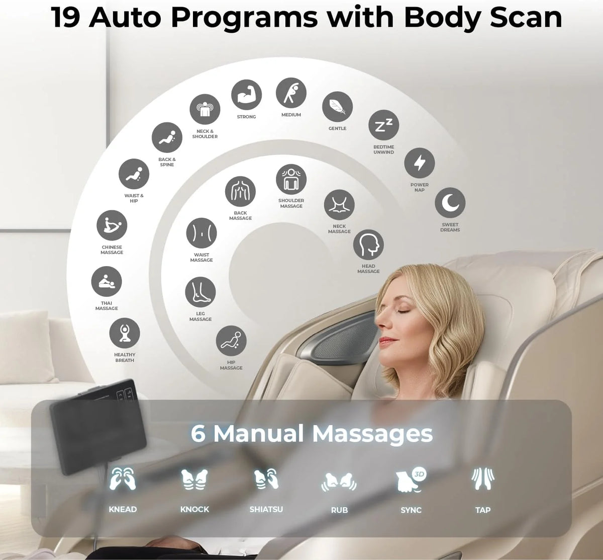 Osaki Full Body Massage Chair With 360 Rotating Footrest, Brown - 4D Achilles