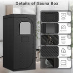 Portable Far Infrared Dry Sauna Box With Red Light Therapy, 9 Levels, 5.9ft x 2.9ft x 2.6ft