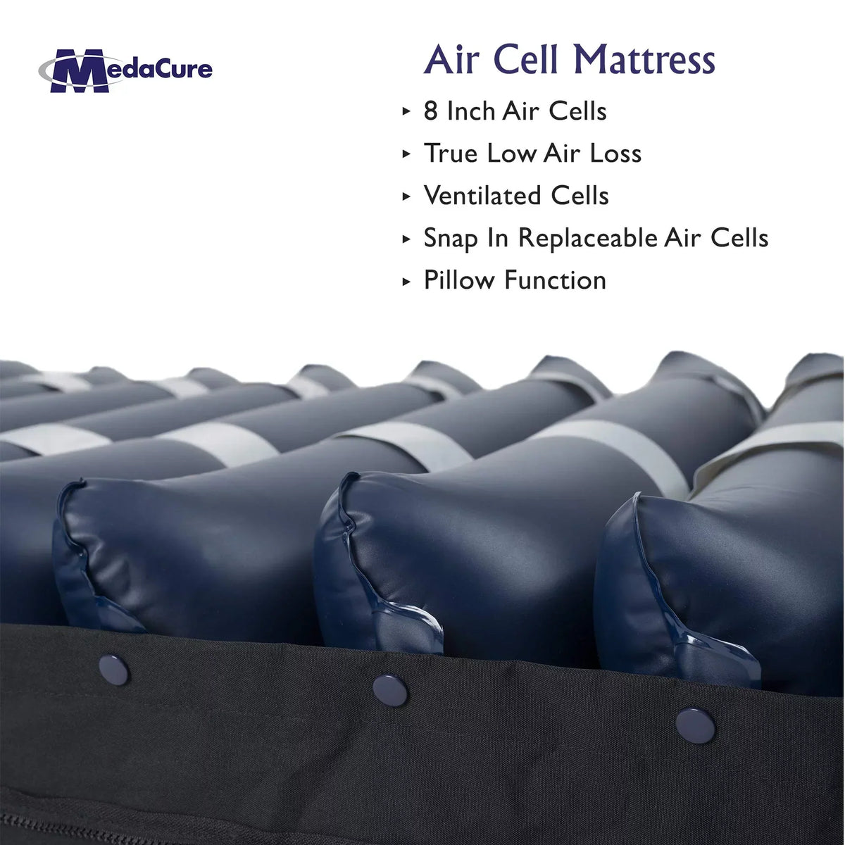 Medacure Alternating Pressure Air Mattress For Hospital Beds, 80 x 36 x 8 in, Twin - Pump Included