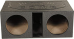 QPower QBOMB12VL Dual 12′′ Vented Subwoofer Box – Durable MDF, Black Rhino Liner Finish