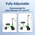 KneeRover Knee Scooter For Adults, 9-Inch Tires, Race Car Green - GO HYBRID