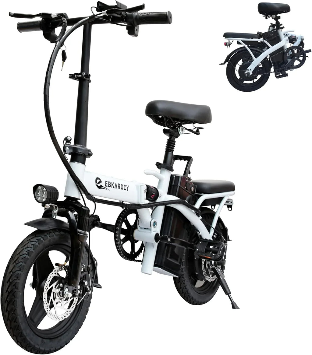 Ebikes for Adults, 400W Motor 22MPH Max Speed, 14” Tire, 48V 15AH Removable Battery for Electric Bike, Multi-Shock Absorption, City Commuter, Foldable Adult Electric Bicycles