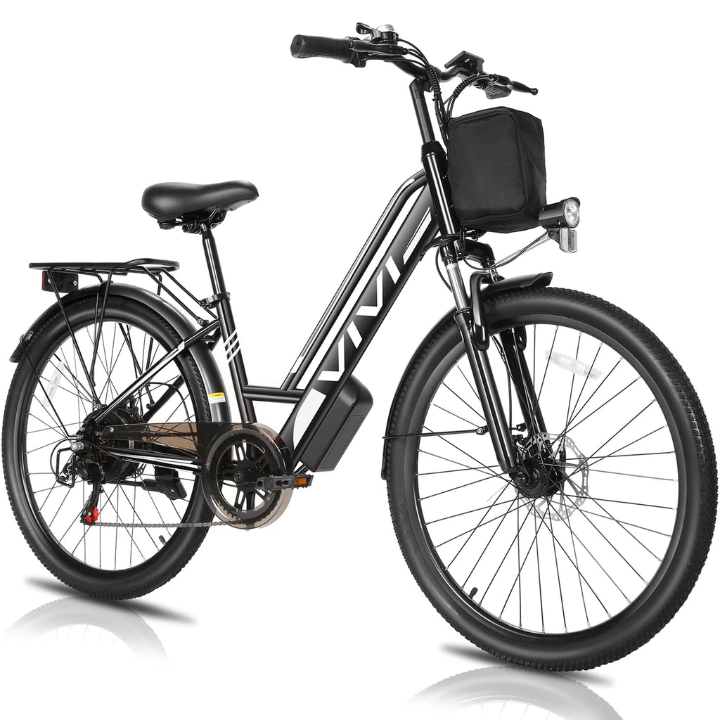 Vivi Electric Bike 26" City Commuter Electric Bike 48V 500W Step - Through Electric Bike 19.8MPH Electric Cruiser