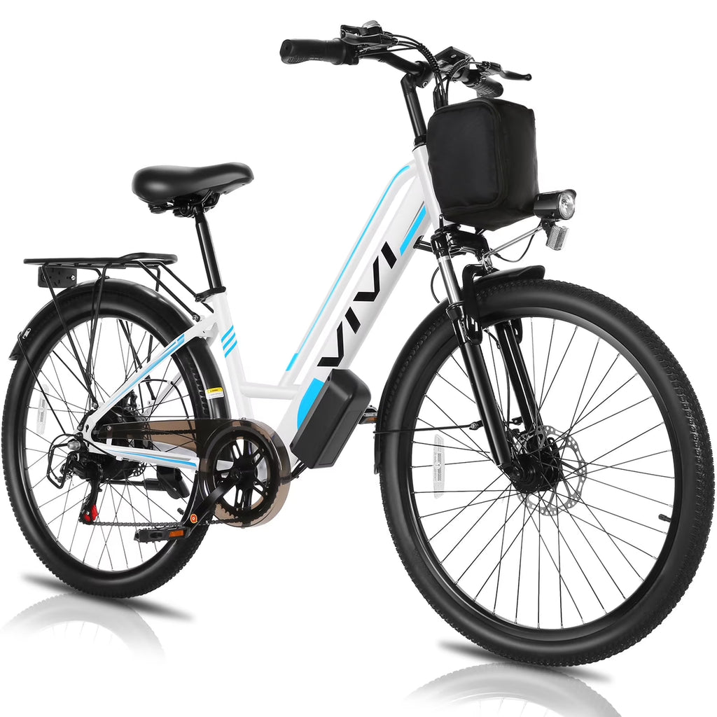 Vivi Electric Bike 26" City Commuter Electric Bike 48V 500W Step - Through Electric Bike 19.8MPH Electric Cruiser