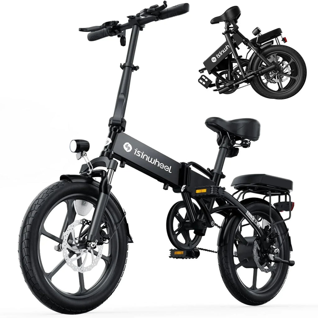Electric Bike for Adults 500W Motor, 20 mph Folding Ebike, 14"/16"/20" Adults Electric Bicycles with Smart Uphill, 280.8Wh Battery, 25 Miles PAS Range, Mini E Bikes for Adults and Teens-isinwheel