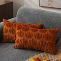 Fall Pillow Covers 12x20 2Pcs Rust Pumpkin Fall Decorations for Home Fall decor Set of 2 Throw Pillow Cases Soft Plush Faux Fur Wool Couch Cushion for Chair Sofa Bedroom Living Room Home Decor