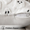 Cream White Halloween Pillow Covers Cute Ghost Decor Set of 2 18x18 Soft Plush Faux Fur, Spooky Decor, Fall Decorative Throw Pillows for Couch Sofa Bed Porch Living Room