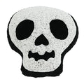 10.5" Sequenced White Beaded Skull Pillow