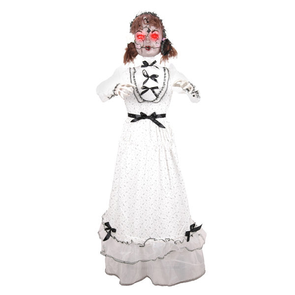 Haunted Hill Farm 5.5 ft Walking Girl Halloween Animatronic with Moving Body