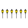Haunted Hill Farm 6 Count Lantern Stakes with Lights Halloween Décor with Yellow LED Light