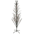 9' Pre-Lit Black Cascade Outdoor Halloween Twig Tree Orange Lights