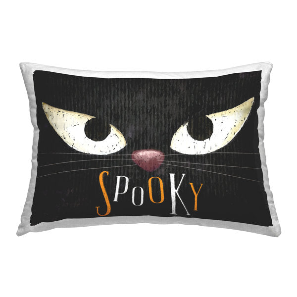 Spooky Cat Eyes Decorative Printed Throw Pillow Design by Nicole DeCamp