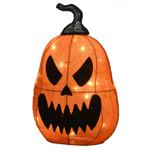 16" Pre-Lit Scary Jack-O-Lantern