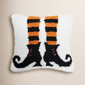 Witch Shoes Halloween Hooked Throw Pillow