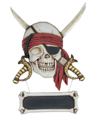 Jahaziel Pirate Skull Sword Sign Statue