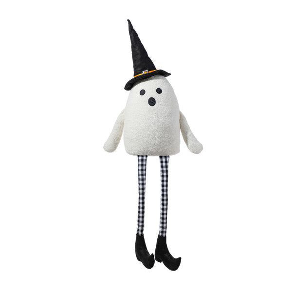 65.25"H Halloween Oversized Lighted Fabric Ghost Sitter Porch Decor, With Timer