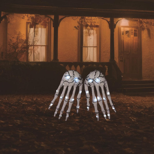 3 ft. LED Prelit Posable Skeleton Hands Halloween Decor