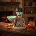 Halloween Skeleton Figurine with Storage Bowl & Candle Holder