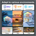 Outdoor Light,50ft with 30 LED Eaves Lights,Smart RGB Outdoor Lights with 75 Scene Modes,IP67 Waterproof,for Halloween Decorations,Christmas,Holiday,Party,with App and Remote