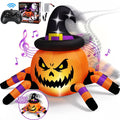 2.6ft Remote Control Halloween Inflatable Car with Music & Lights, Pumpkin Spider Blow-Up for Indoor/Outdoor Decor