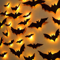 36 Pack Light Up Bats Halloween Decorations, Orange | 3D, LED Lights, Wall Decor, Removable Bat Stickers, Indoor Outdoor Window Bathroom Garage Door Home Party Use