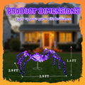 The Holiday Aisle 3FT halloween lighted iridescent spider,pre-lit outdoor halloween decoration with 340 led lights,weather resistant decor for front yard,porch,garden,lawn and halloween party