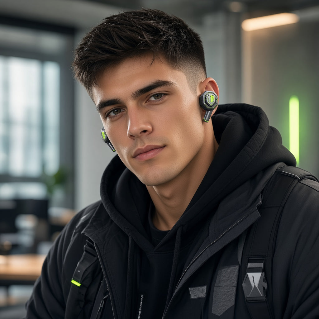 Mecha Shield Gaming TWS Earbuds with Magnetic Interchangeable Faceplates