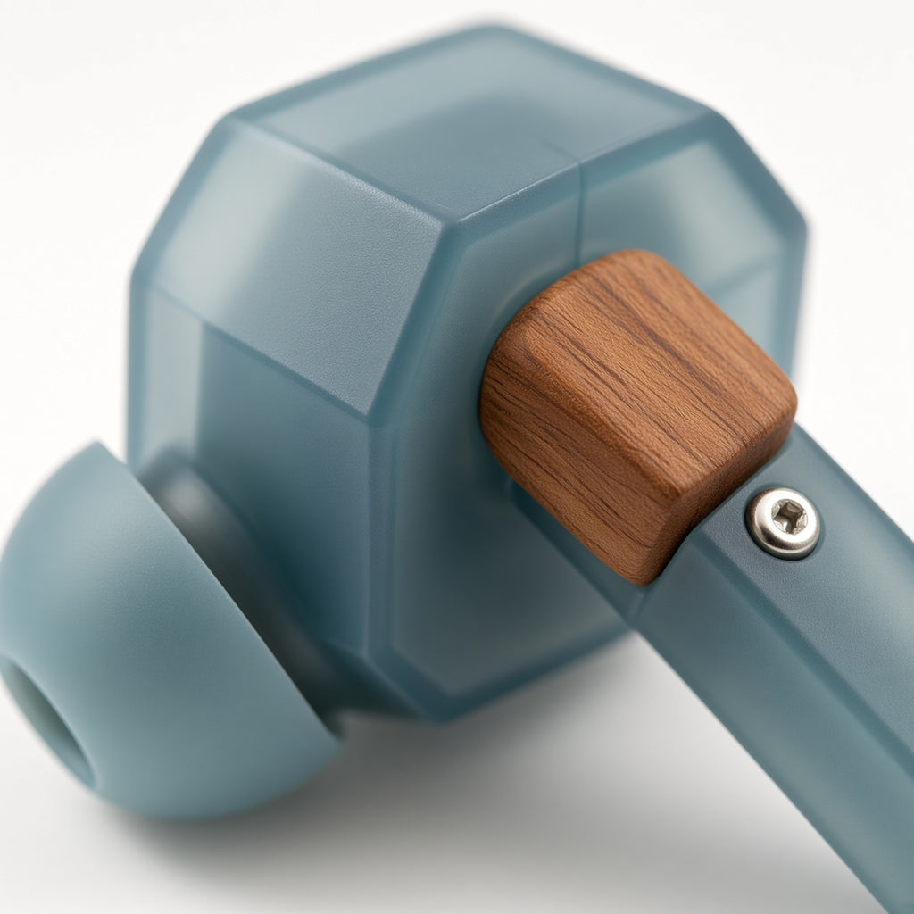 Frosted Facet Wooden Splicing TWS Earbuds