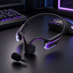 Open Ear Bone Conduction Gaming Headset with Detachable Boom Mic